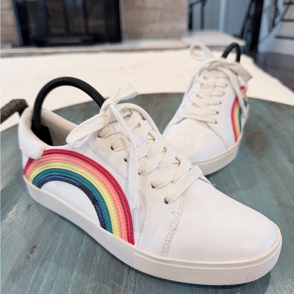 Katy Perry Collections Shoes - Katy Perry The Rizzo Rainbow Sneakers Women’s Size 8 White Lace Up Shoes